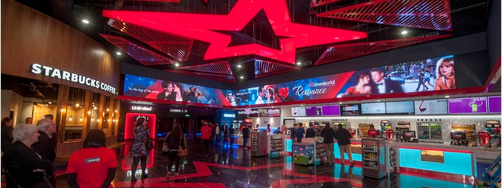 Cineworld cinema lobby at Resorts World Birmingham NEC