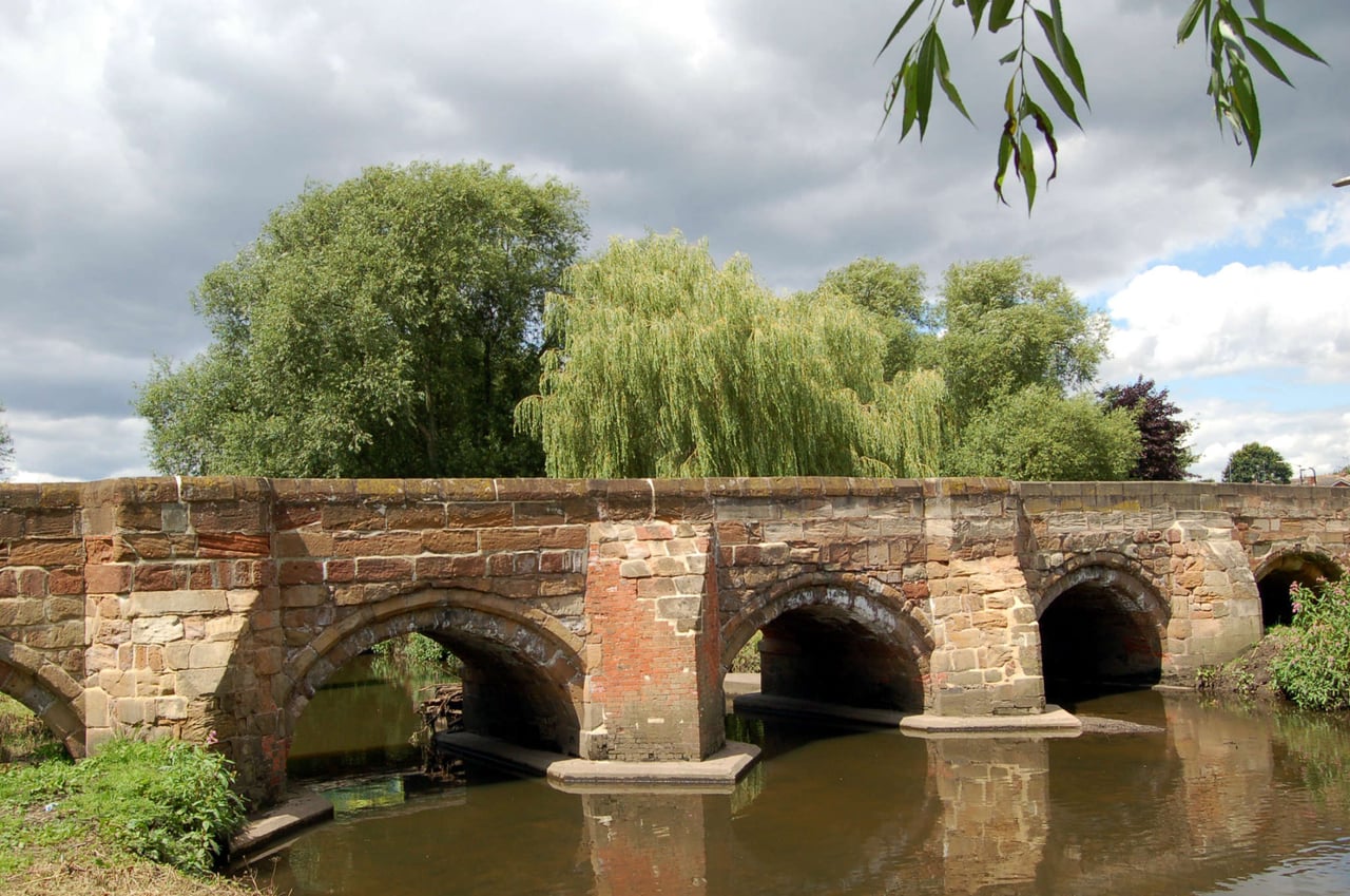 Historic Coleshill Bridge over the River Cole near Springfield House B&B