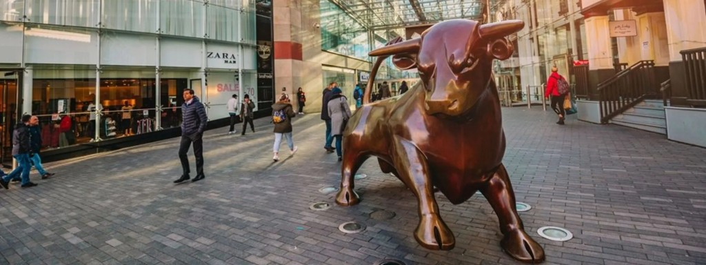 The Bull statue outside the Bullring shopping centre in Birmingham